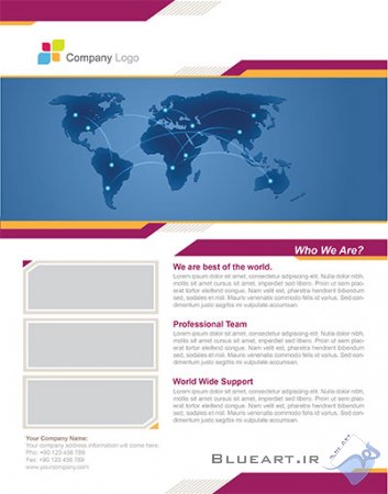 دانلود قالب لایه باز کاتالوگ تک صفحه ای-world business flyer