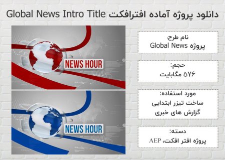 پروژه آماده افترافکت Global News Intro Title