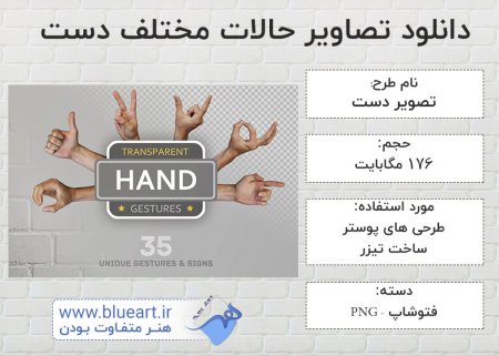 دانلود مجموعه تصویر از حالات مختلف دست انسان Hand Signs - Gestures